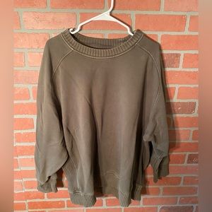 Aerie Green Oversized Crewneck Size XL